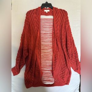 Women’s crochet open front sweater size m/l very soft n comfortable